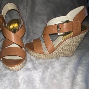 Michale Kors tan wedges size 7 gently worn